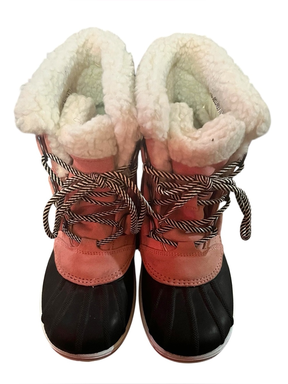Cat & Jack Pink and Black Winter Snow Boots for Girls Size 1